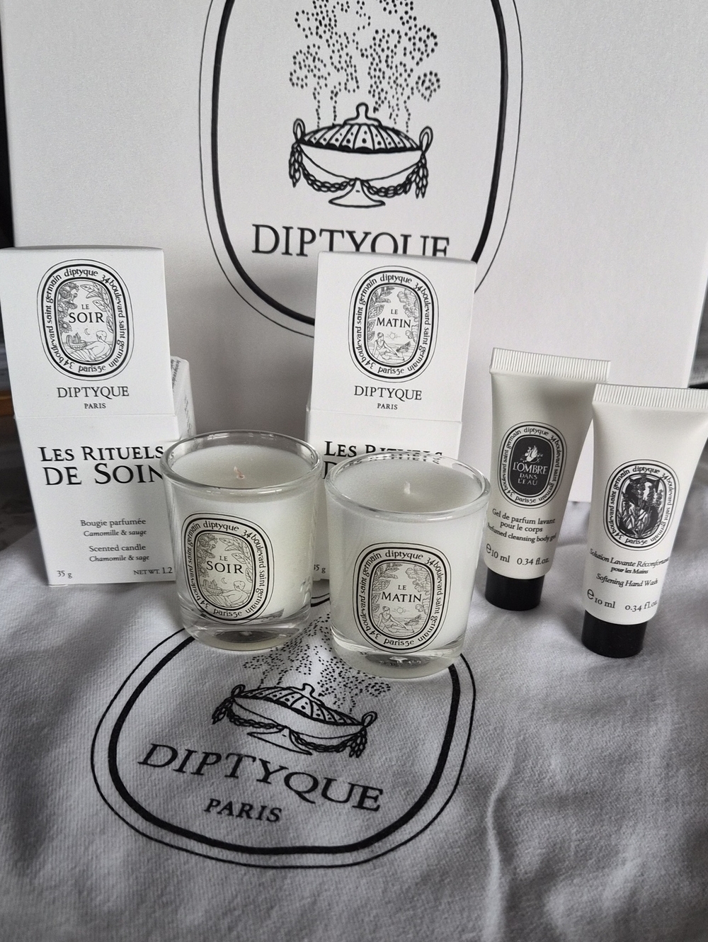 NWT Diptyque Morning to Night Sample Set